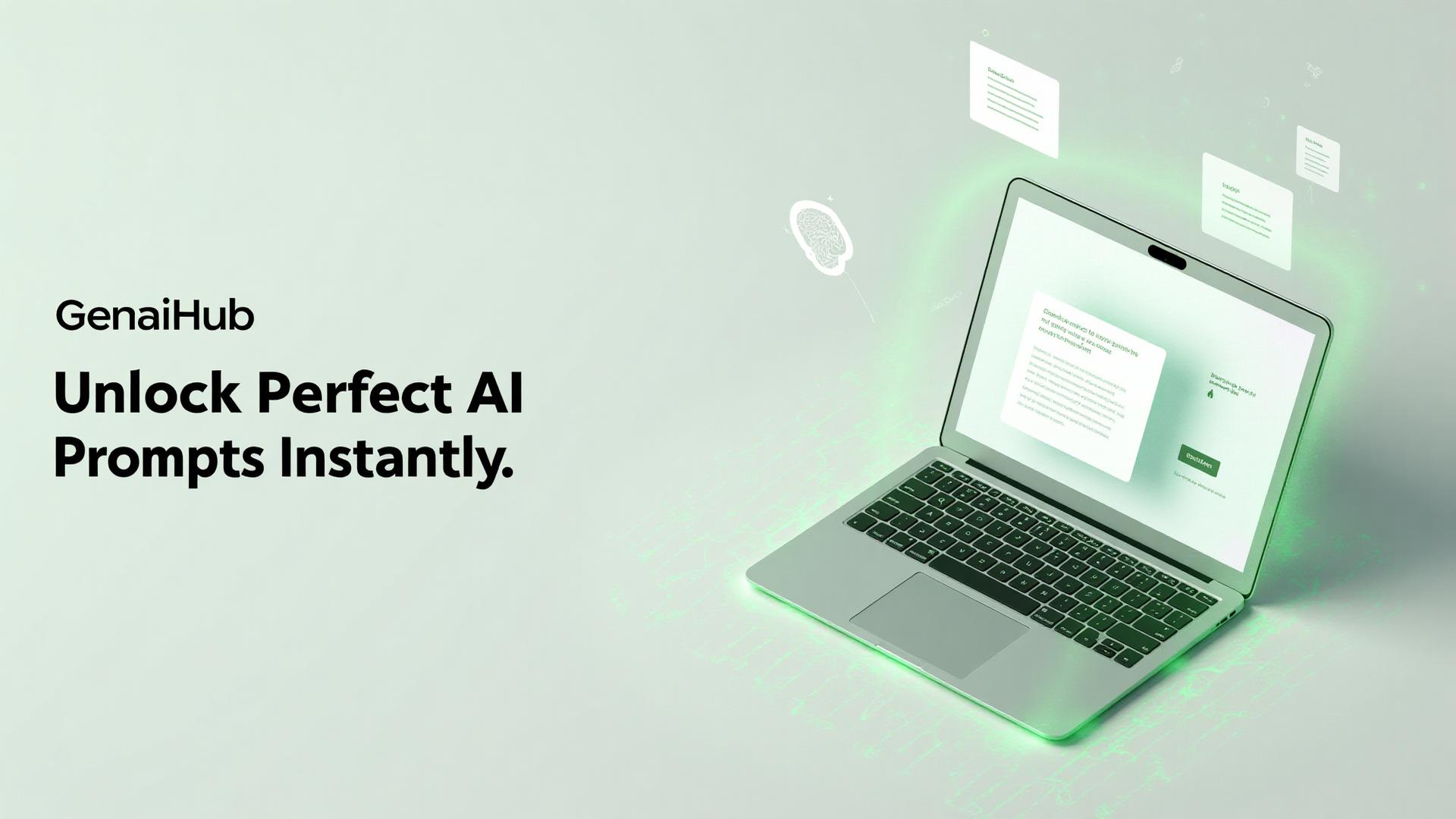 GENAIHUB AI Prompt Generator interface showing prompt creation for ChatGPT, Midjourney, and other AI platforms